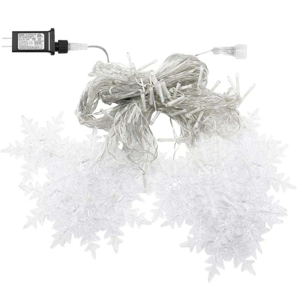 LED Snowflake Lights Window Curtain Garland Christmas Decoration Waterproof Outdoor Fairy String Light 31V  8 Modes