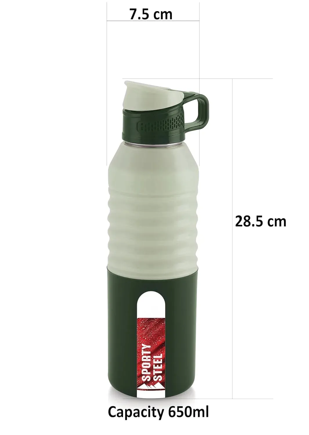 Liza Green Sporty Insulated Steel Bottle for Office, Home, School | Leak Proof | Wide Mouth 800ml