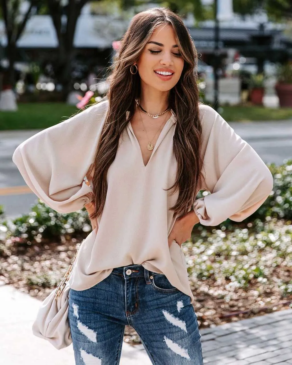 Long Sleeved V-Neck Shirt