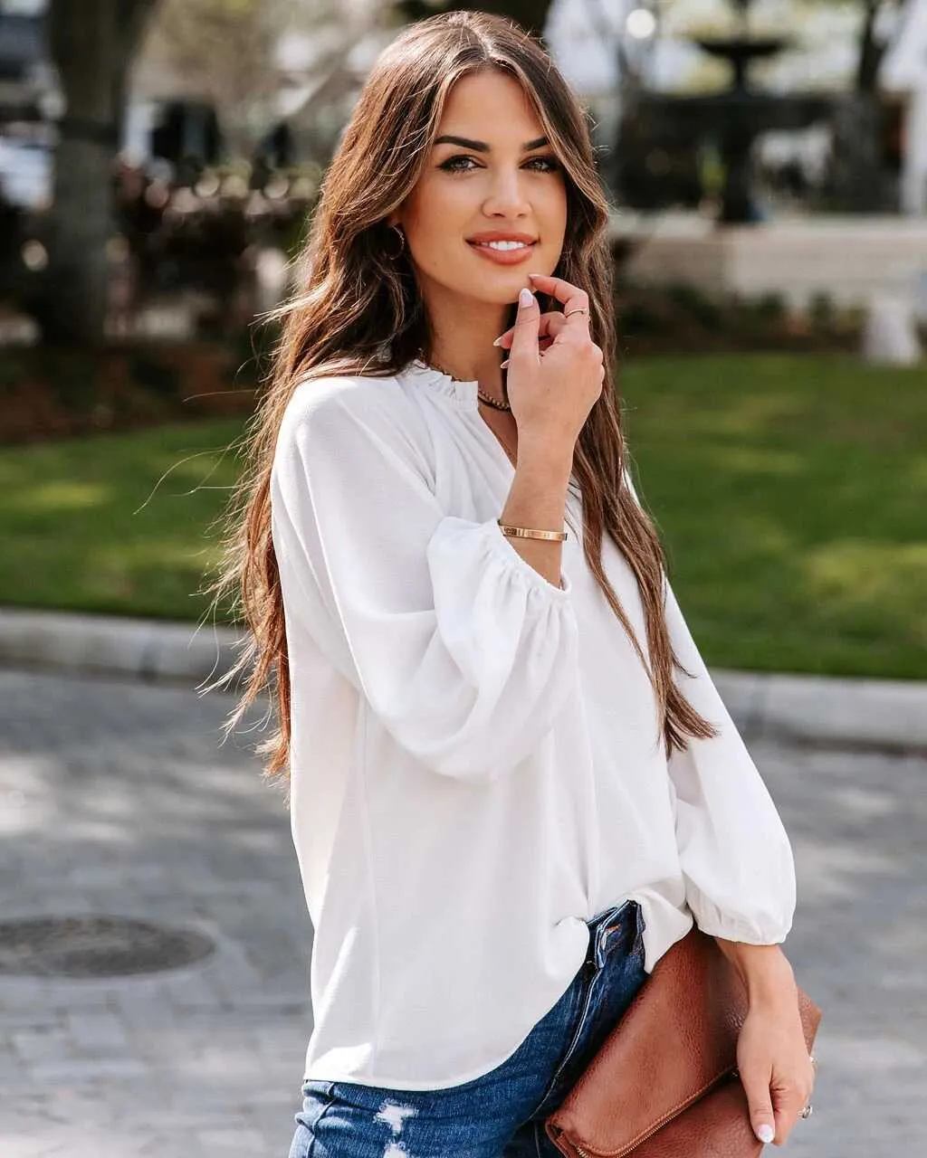 Long Sleeved V-Neck Shirt