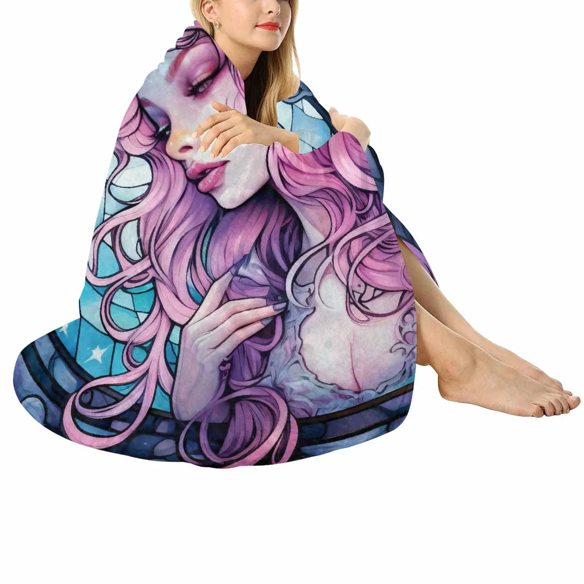 Mandalla_Awd35190  Circular Micro Fleece Blanket 60"