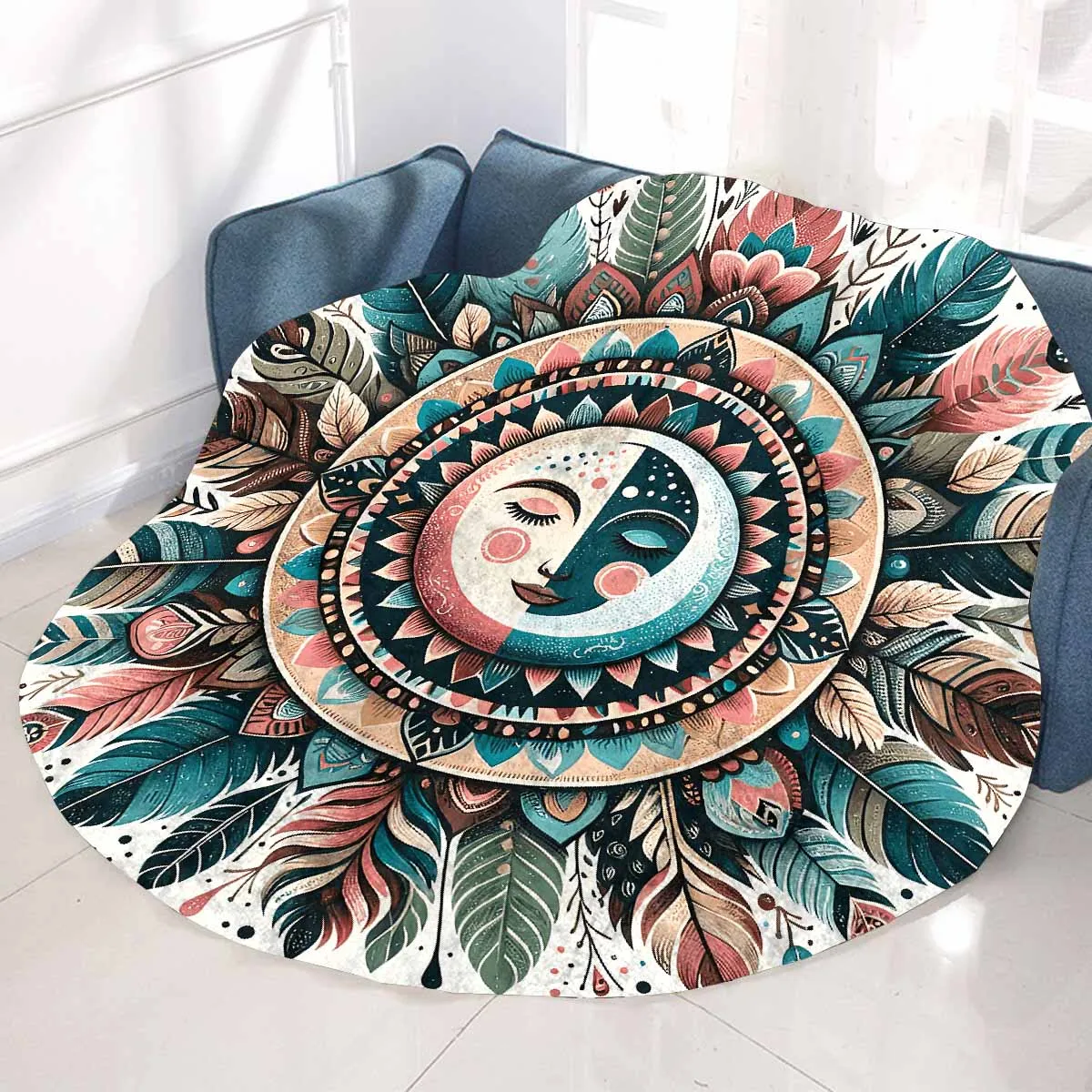 Mandella_Sun_Awd35146  Circular Micro Fleece Blanket 60"