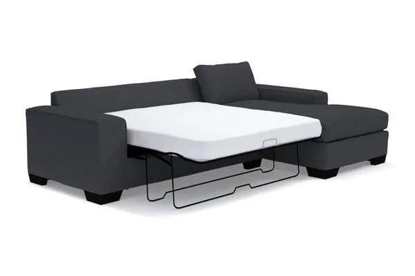 Melrose 2pc Sleeper Sectional :: Leg Finish: Espresso / Configuration: RAF - Chaise on the Right / Sleeper Option: Memory Foam Mattress