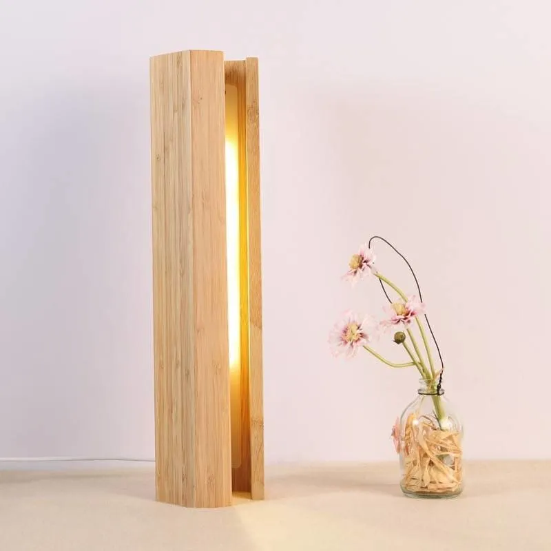 Modern Wooden Pentagonal Table Lamp