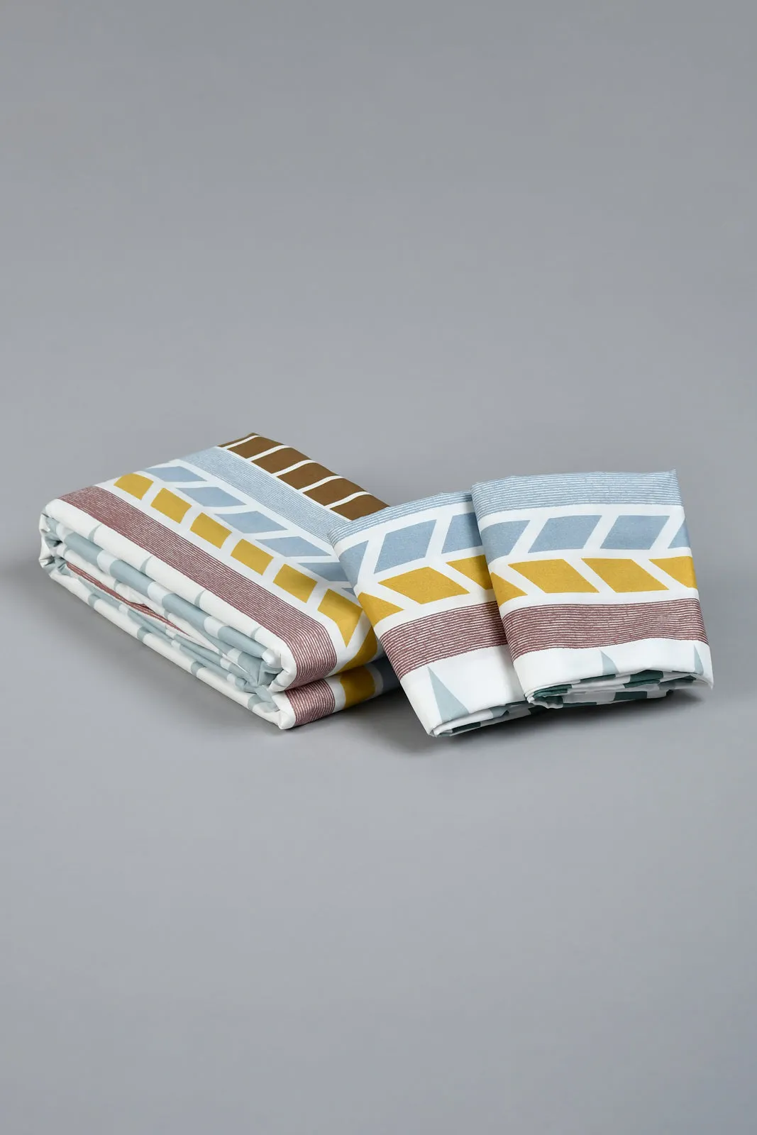 Multicolour Printed Flat Sheet Set (King Size)