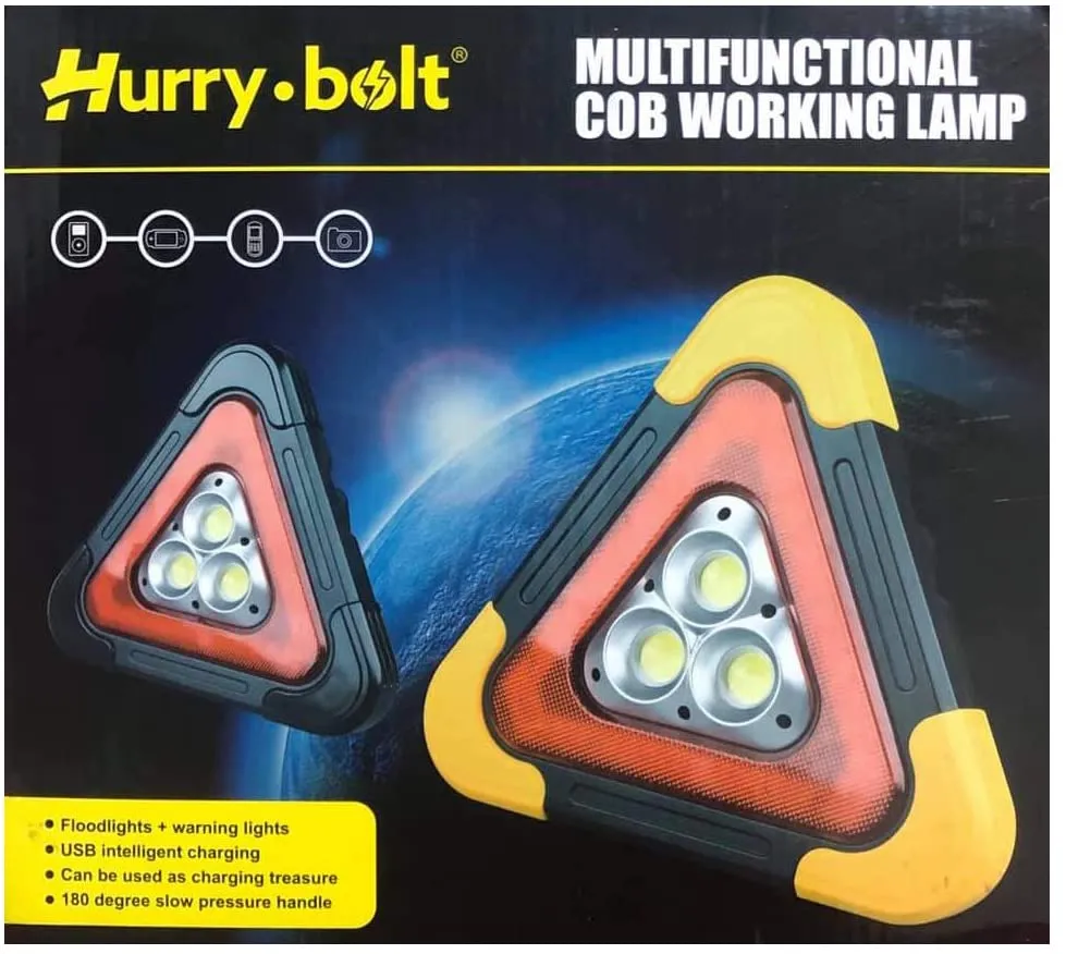 Multifunctional LED Cob Working lamp, Solar Powered Warning Lights Hurry Bolt - HB-7709