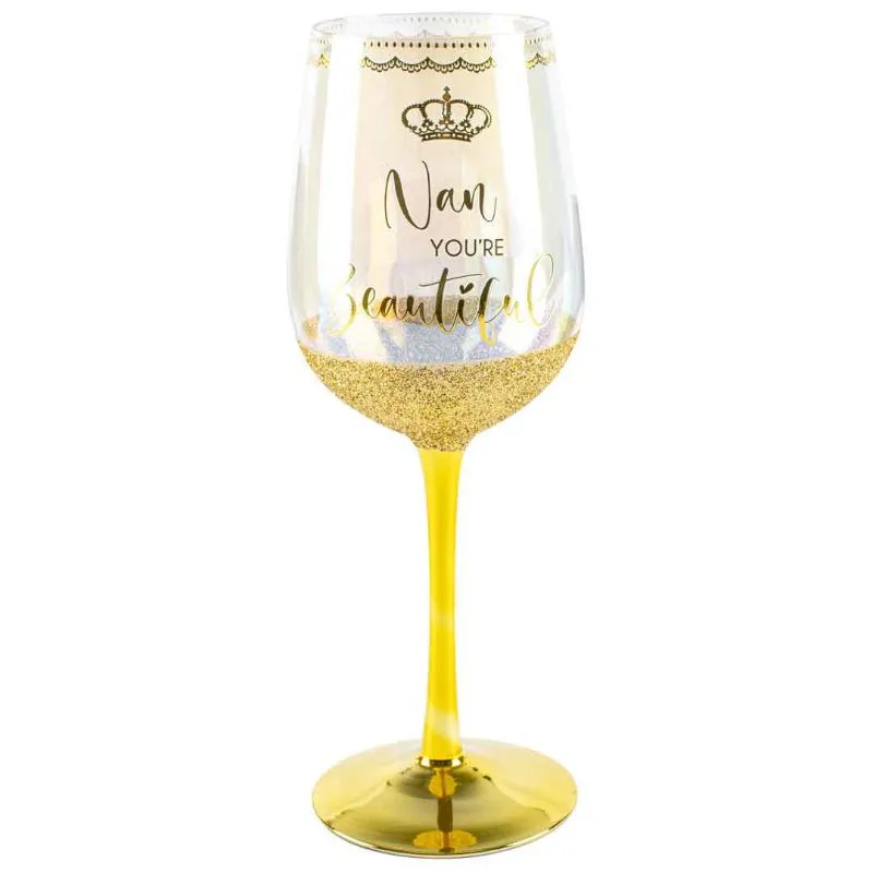 Nan You are Beautiful Gold Wine Glass - 430ml