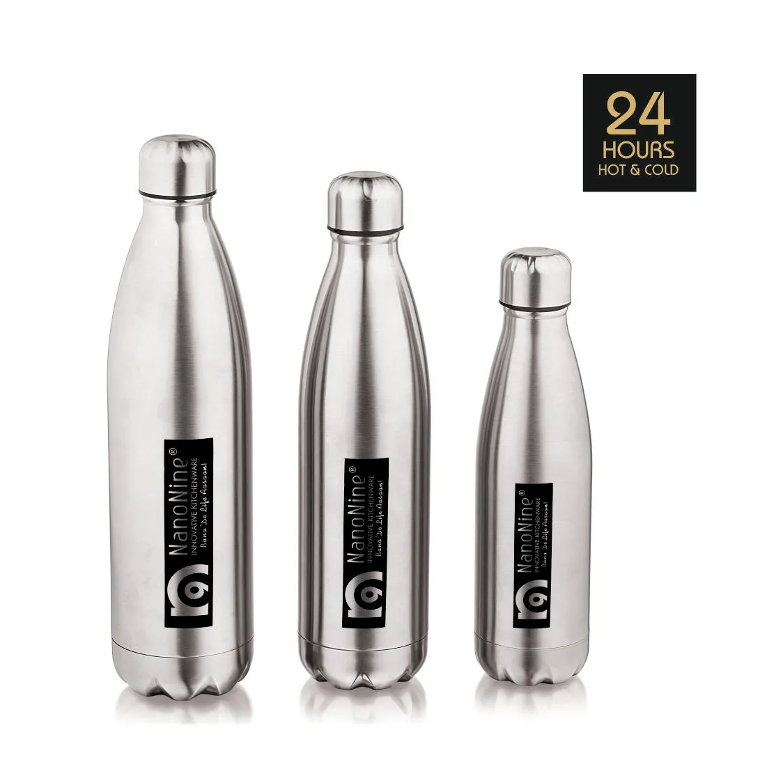 NanoNine Stainless Steel Vacuu-Bot 24 Hours Hot and Cold: The Ultimate Vacuum Bottle for Your Beverages Fresh and Tasty All Day Long.