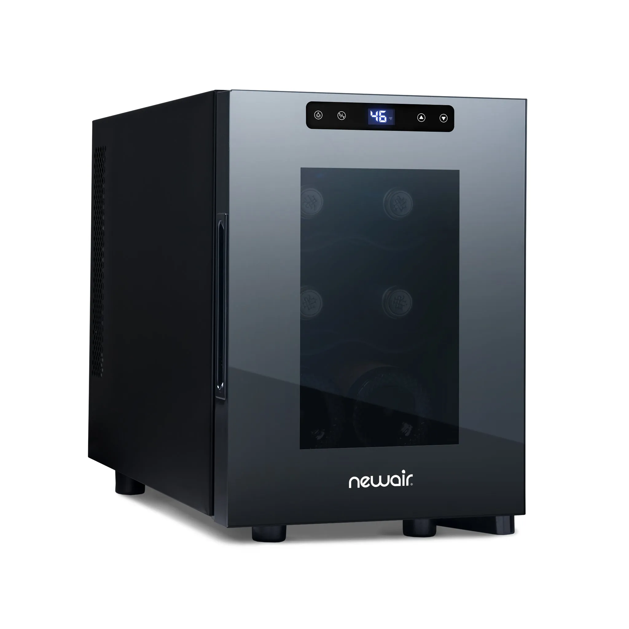 Newair® 6-Bottle 10.2" Black Freestanding Countertop Wine Fridge