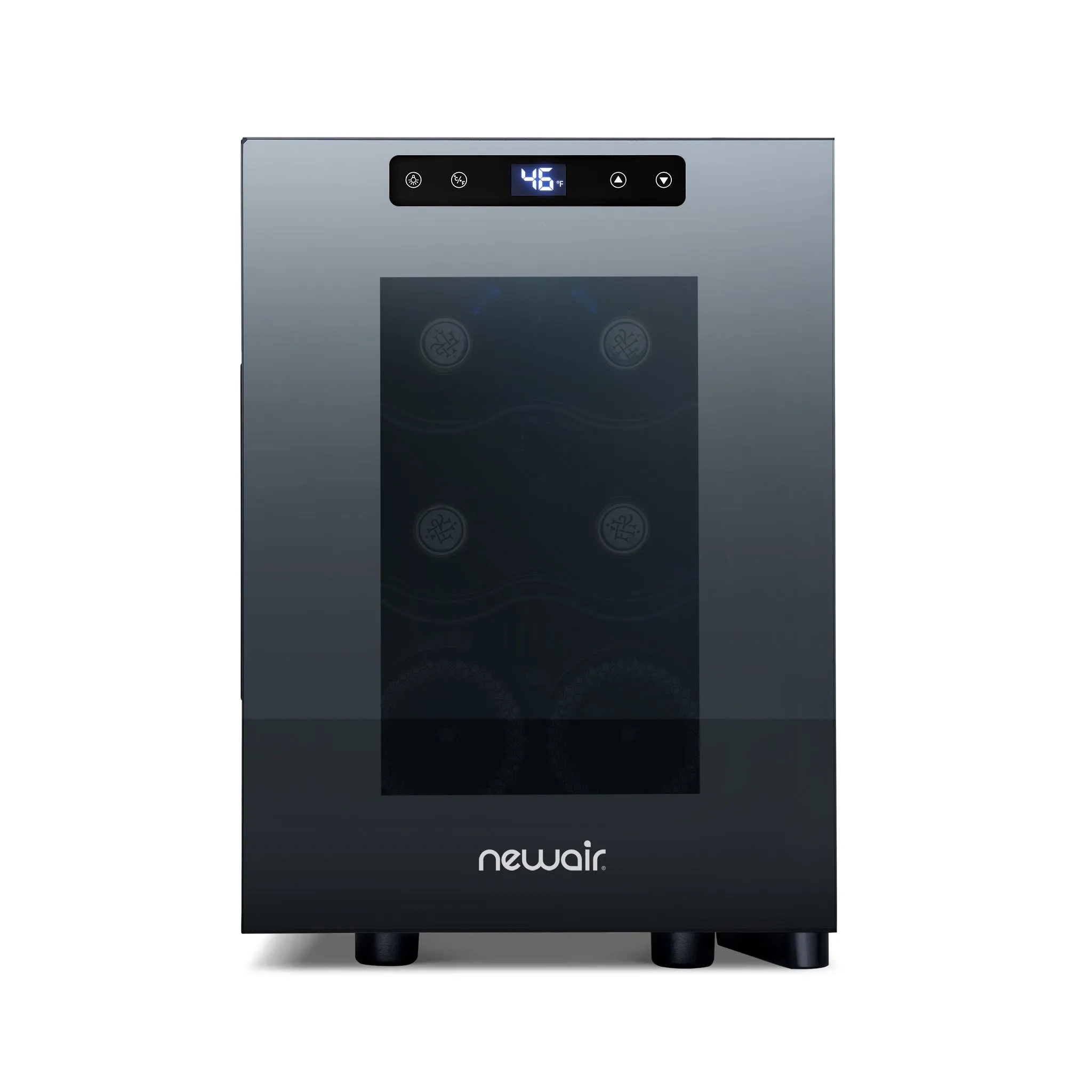 Newair® 6-Bottle 10.2" Black Freestanding Countertop Wine Fridge