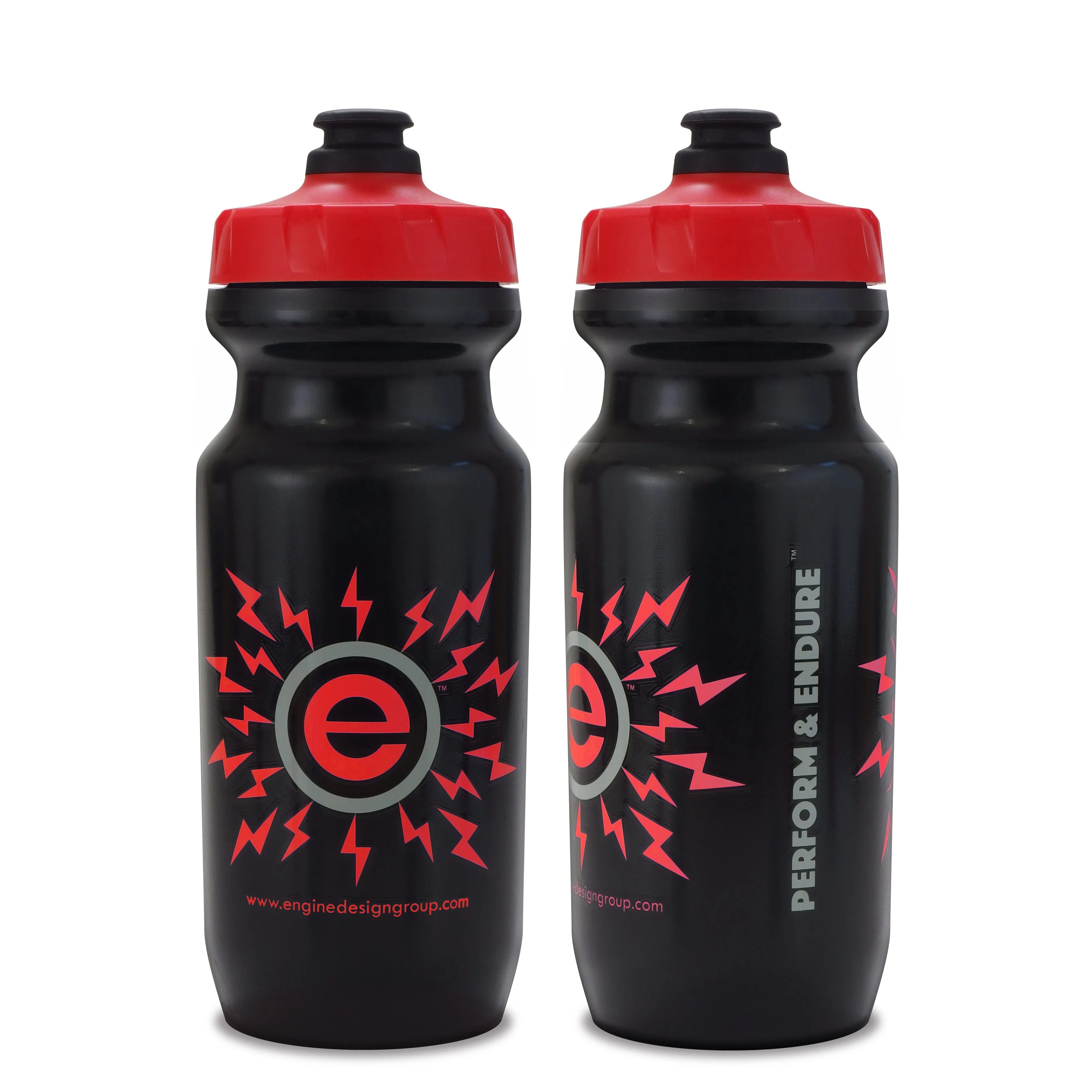 NGN Sport – High Performance Bike Water Bottles – 21 oz | Black & Red (2-Pack)