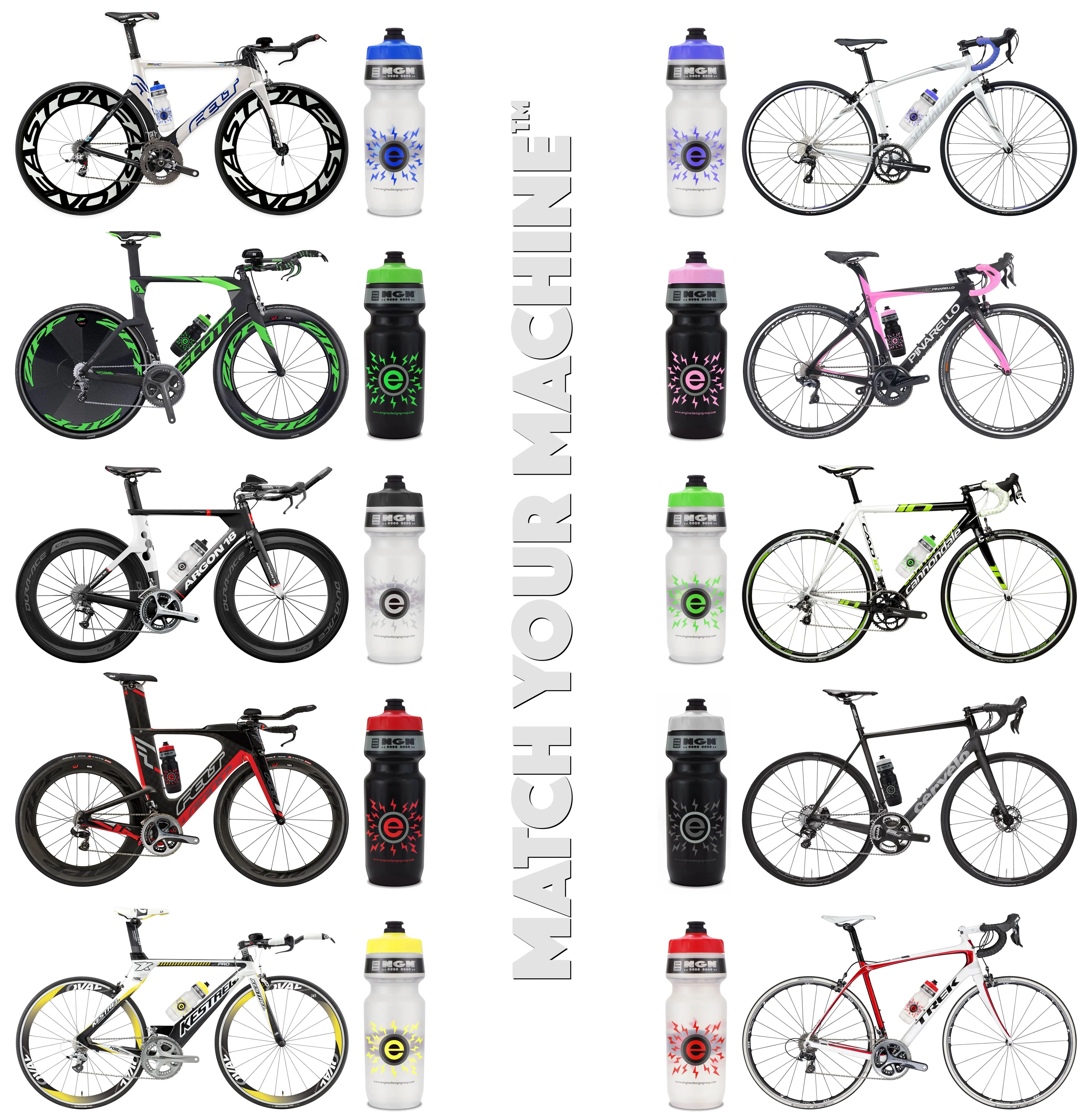 NGN Sport – High Performance Bike Water Bottles – 24 oz | Black & Pink (2-Pack)