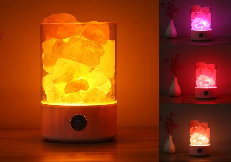 Night Light Natural Himalayan Salt Lamp Air Purifier USB