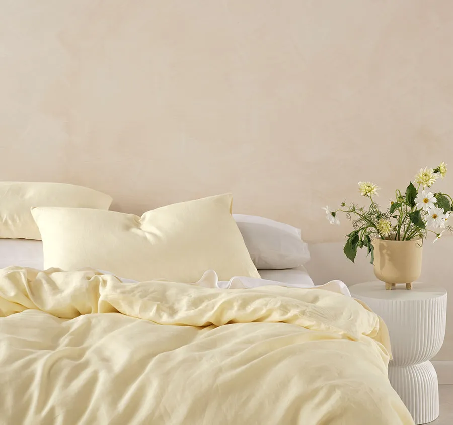 Nimes Linen Standard Pillowcase Lemon