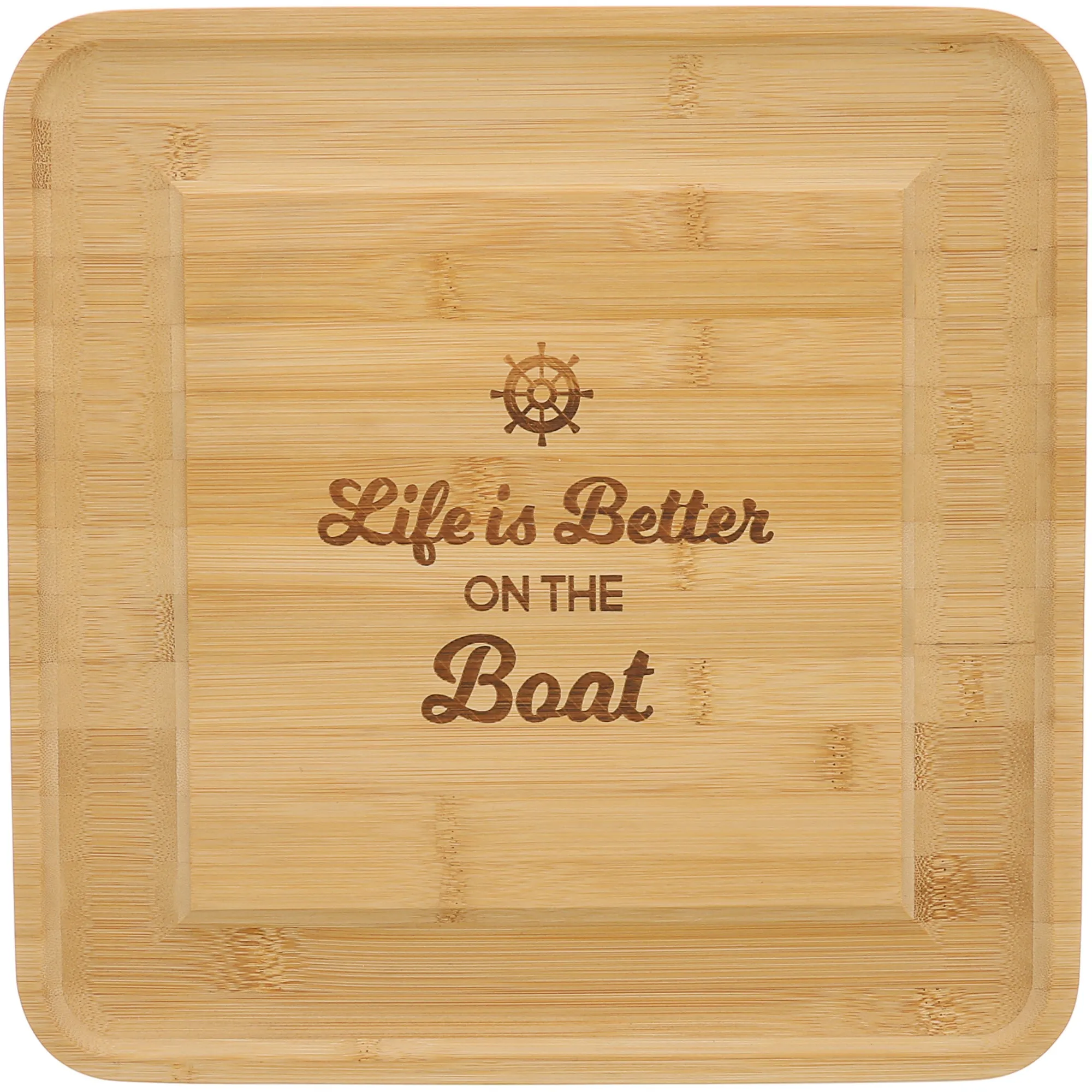 On The Boat 13" Bamboo Serving Board with Utensils