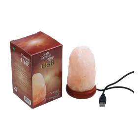 Orange Salt Crystal Lamp with USB