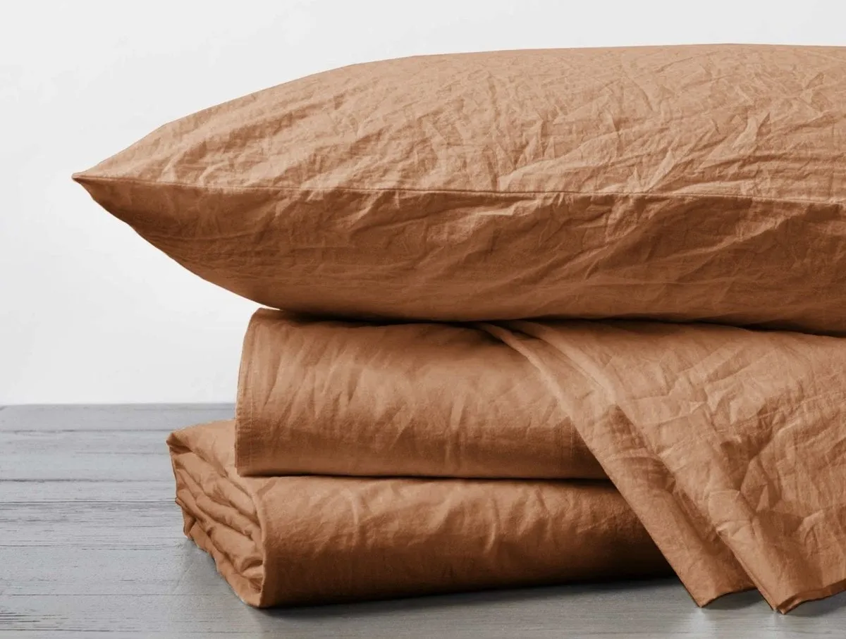 Organic Crinkled Percale Sheet Sets by Coyuchi