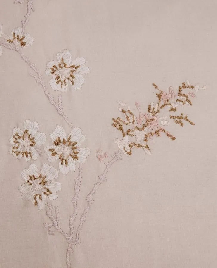 Oriental Blossom Embroidered Pale Blush Pillowcase