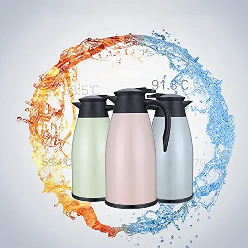 OROOBA® Stainless Steel Insulation Bottle Double Walled Vacuum Flask 2L Keep Heat Cold for Beverage Tea Coffee Water