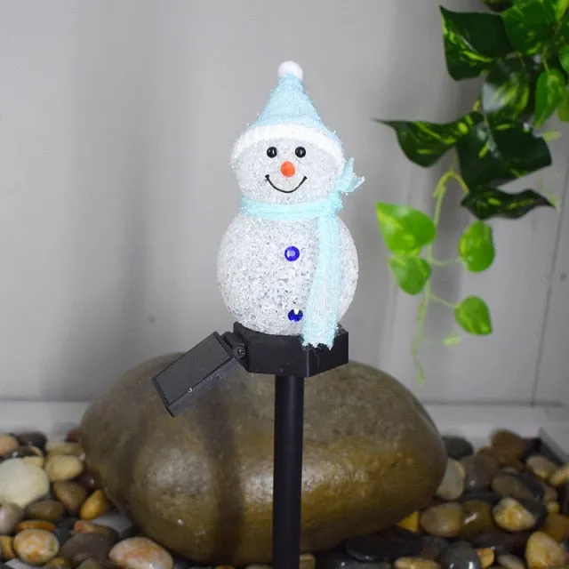 Outdoor LED Solar Snowman Light