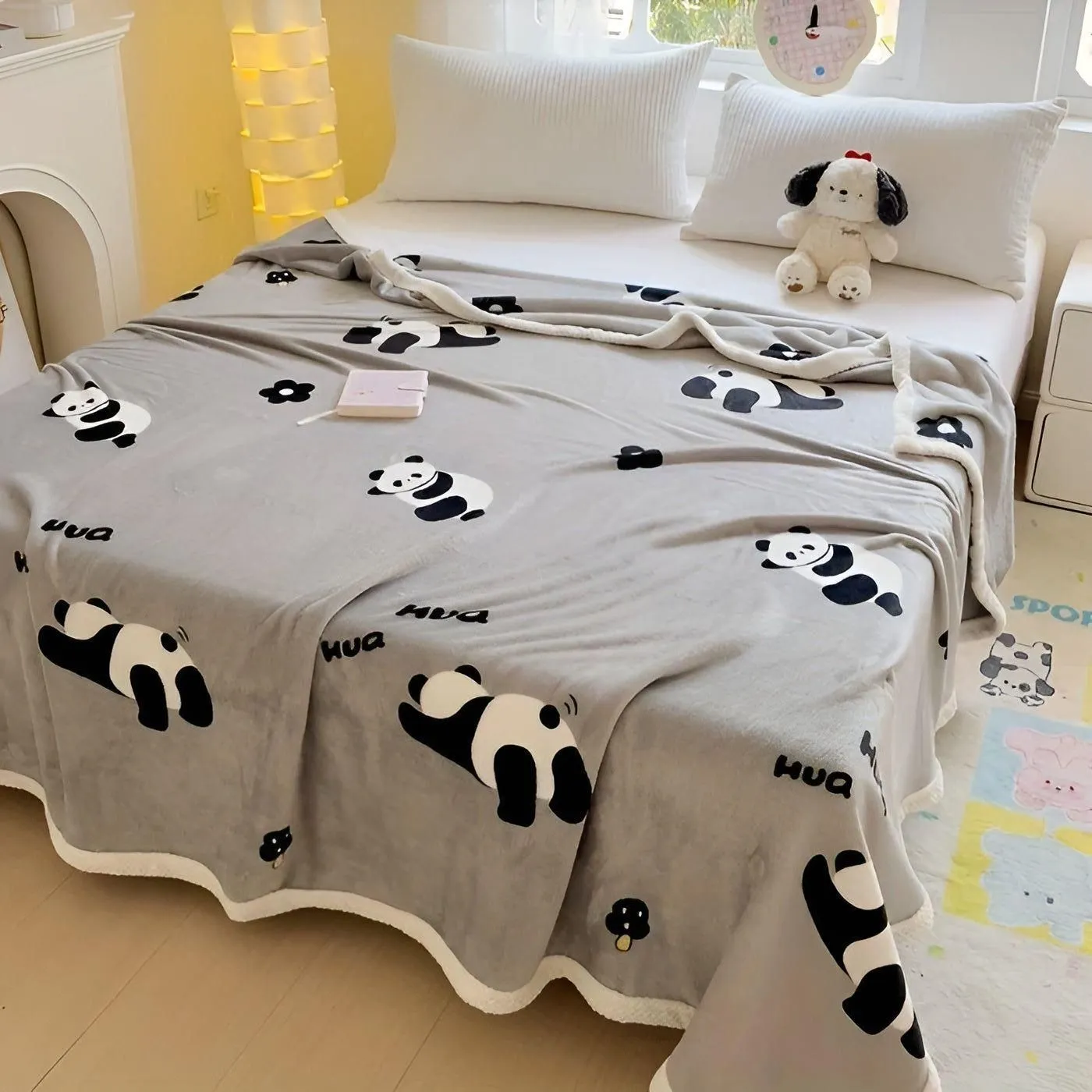 PandaSnug Blanket - Weiche und warme Panda Print Flanell Fleece-Decke