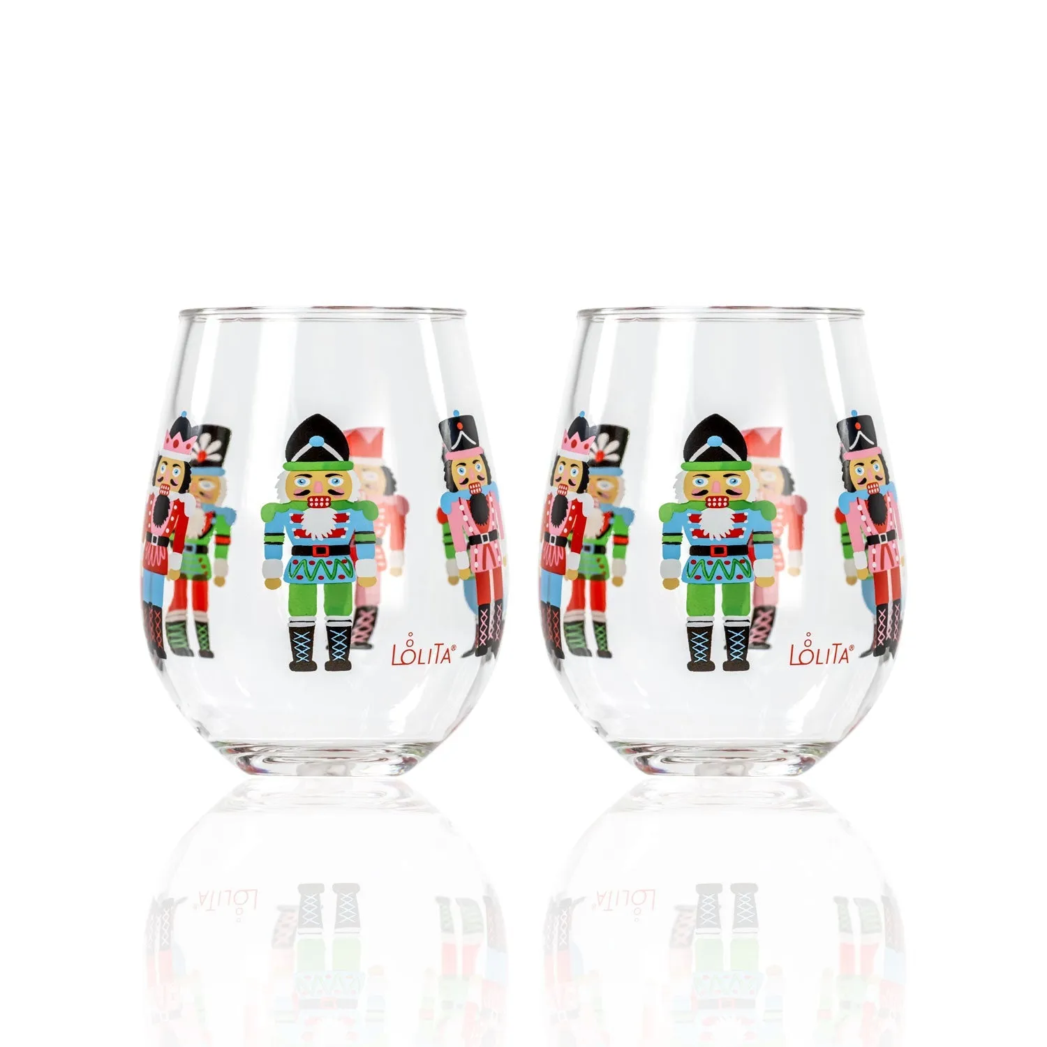 Party To Go Nutcrackers 15oz Acrylic Stemless Wine Glass | Set of 2