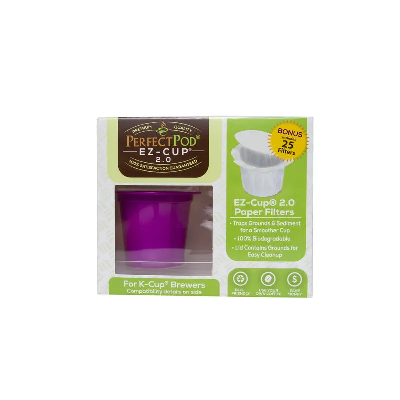 Perfect Pod EZ-Cup 2.0 Purple Plastic Refillable Coffee Capsules