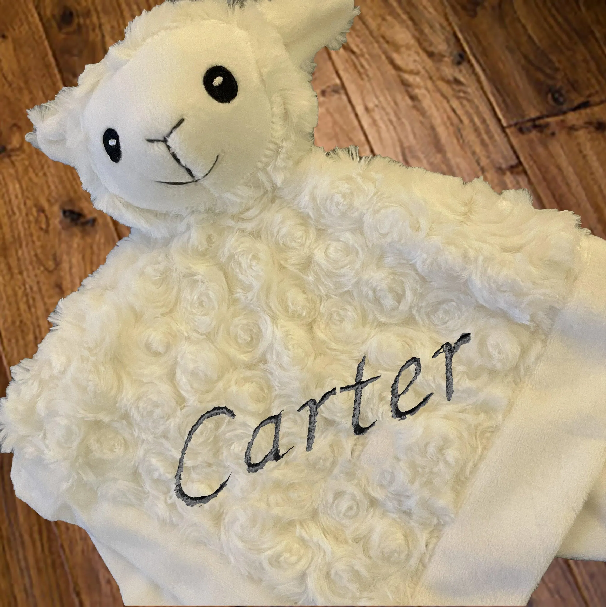 Personalised white sheep comforter