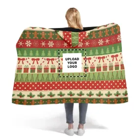 Personalized Corporate Gifts, business holiday gifts Personalized Hooded Ultra Soft Blanket, Custom Ultra-Soft Micro Fleece Hooded Blanket, Christmas Gift,PR280-23025601