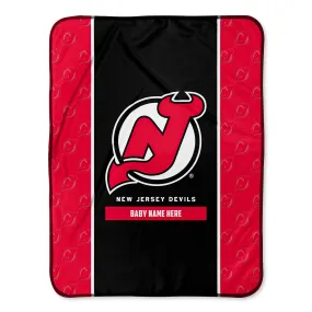 Personalized New Jersey Devils Icon Baby Pixel Fleece Blanket