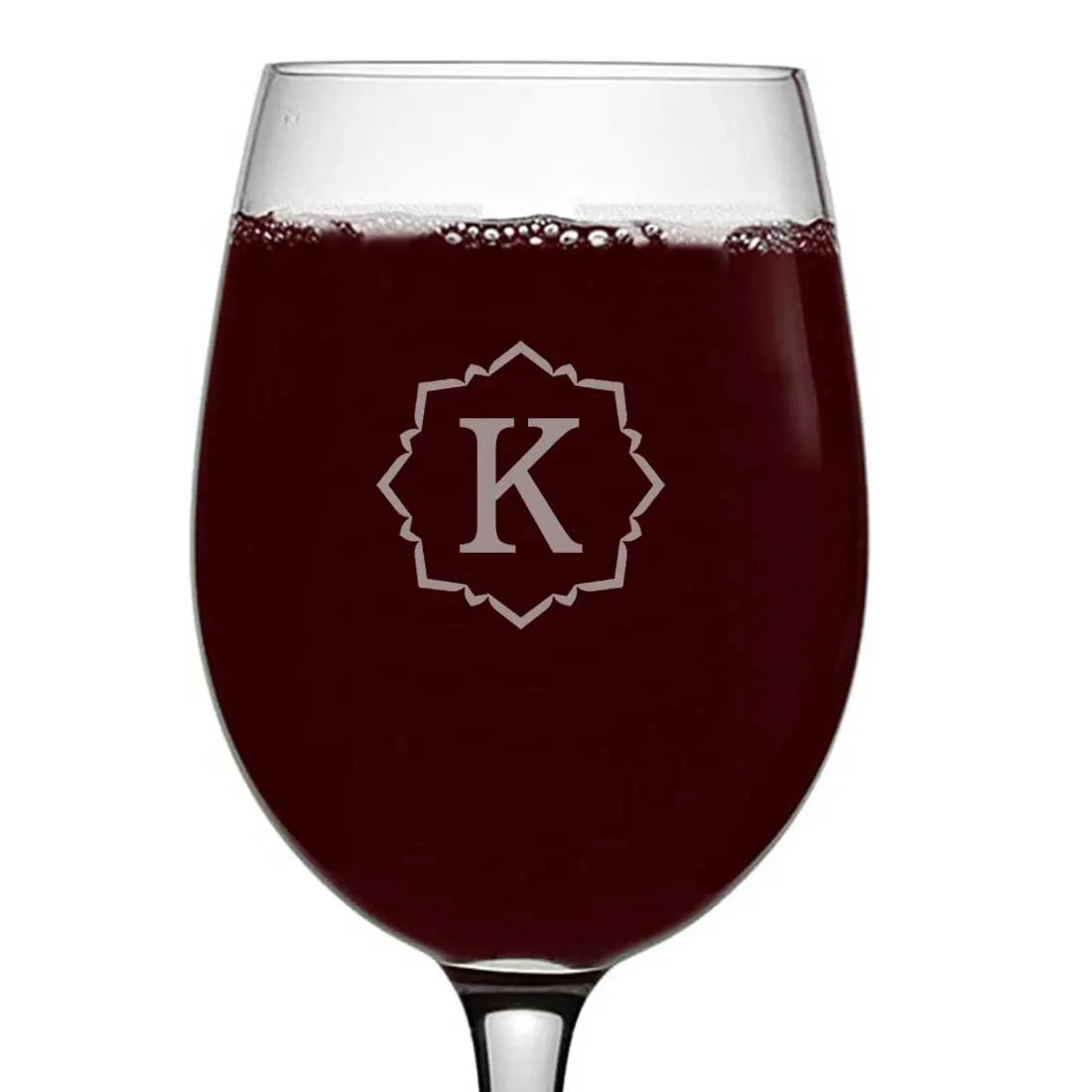 Personalized Wine Glass - Engraved Red Wine Glass with Monogram