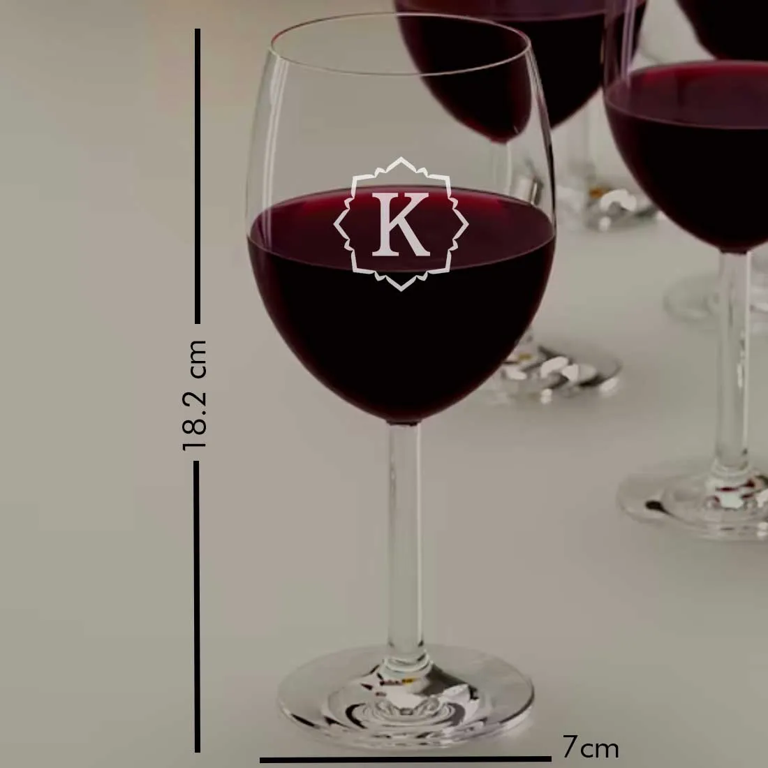 Personalized Wine Glass - Engraved Red Wine Glass with Monogram