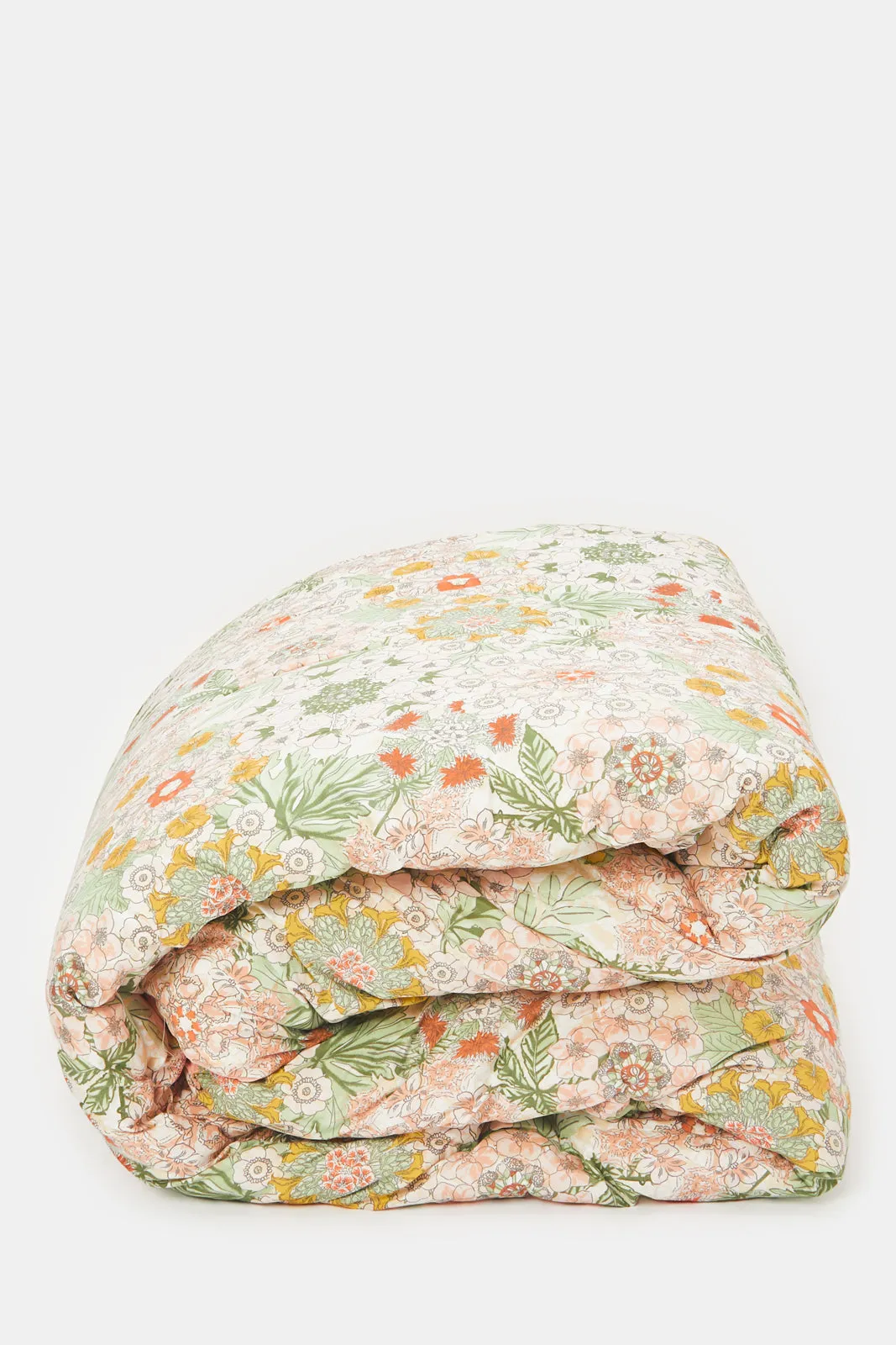 Pink Floral Printed Comforter 4 Piece Set (Double Size)