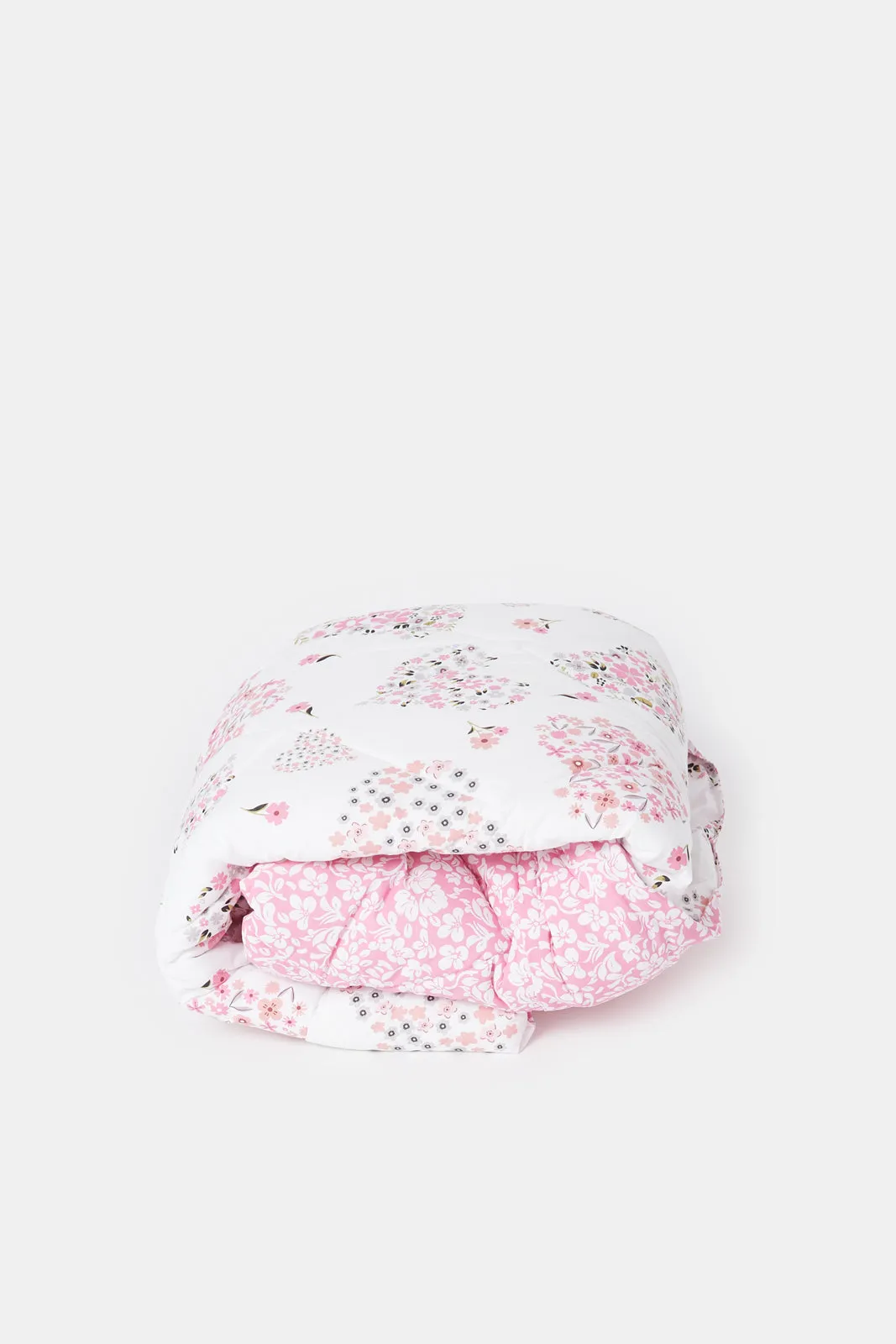 Pink Heart Printed Kids Comforter (Single Size)