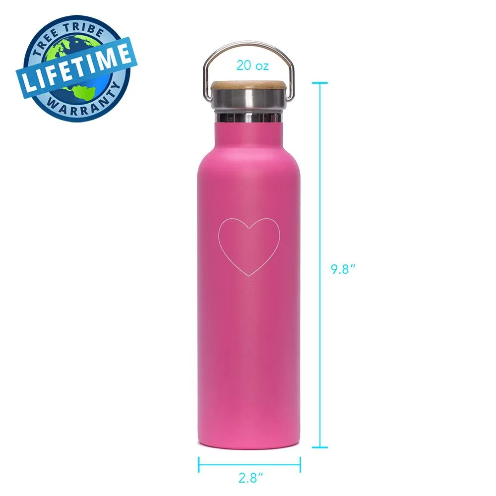 Pink Heart Water Bottle (20 oz)