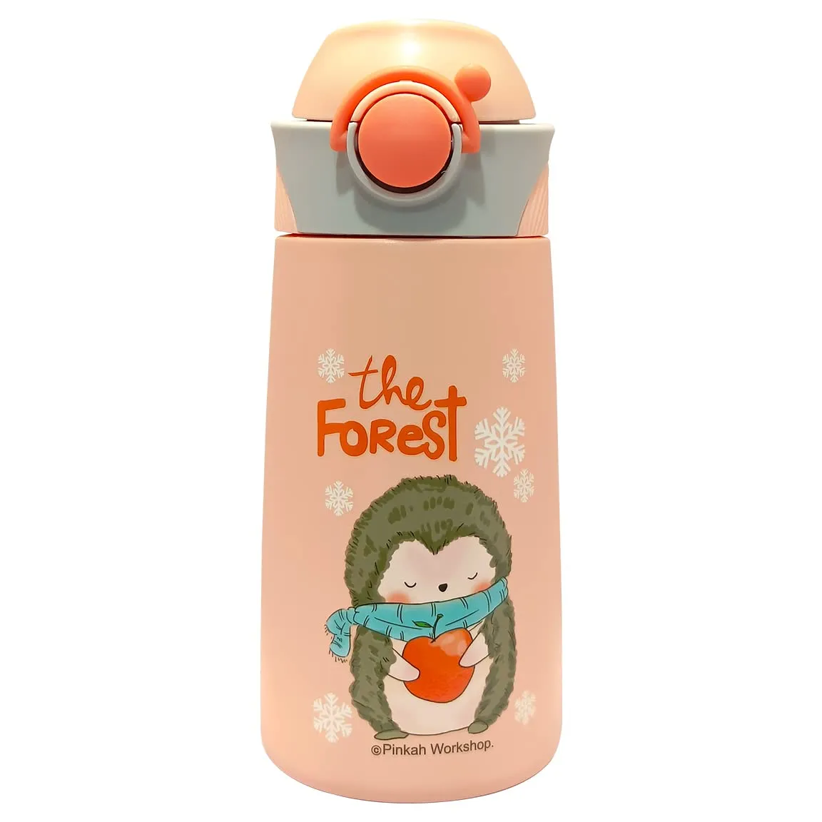 (PINKAH) Kids Cartoon Design Bottle | Stainless Steel (390ML) - Peach