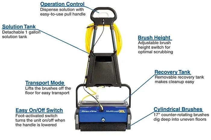 Powr-Flite Multiwash XL 18" Multi-Surface Automatic Scrubber