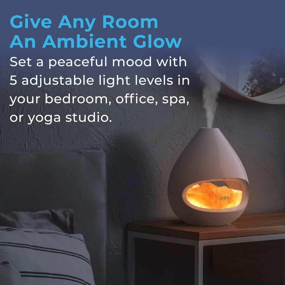 PureGlow™ Crystal Himalayan Salt Rock Lamp & Essential Oil Diffuser