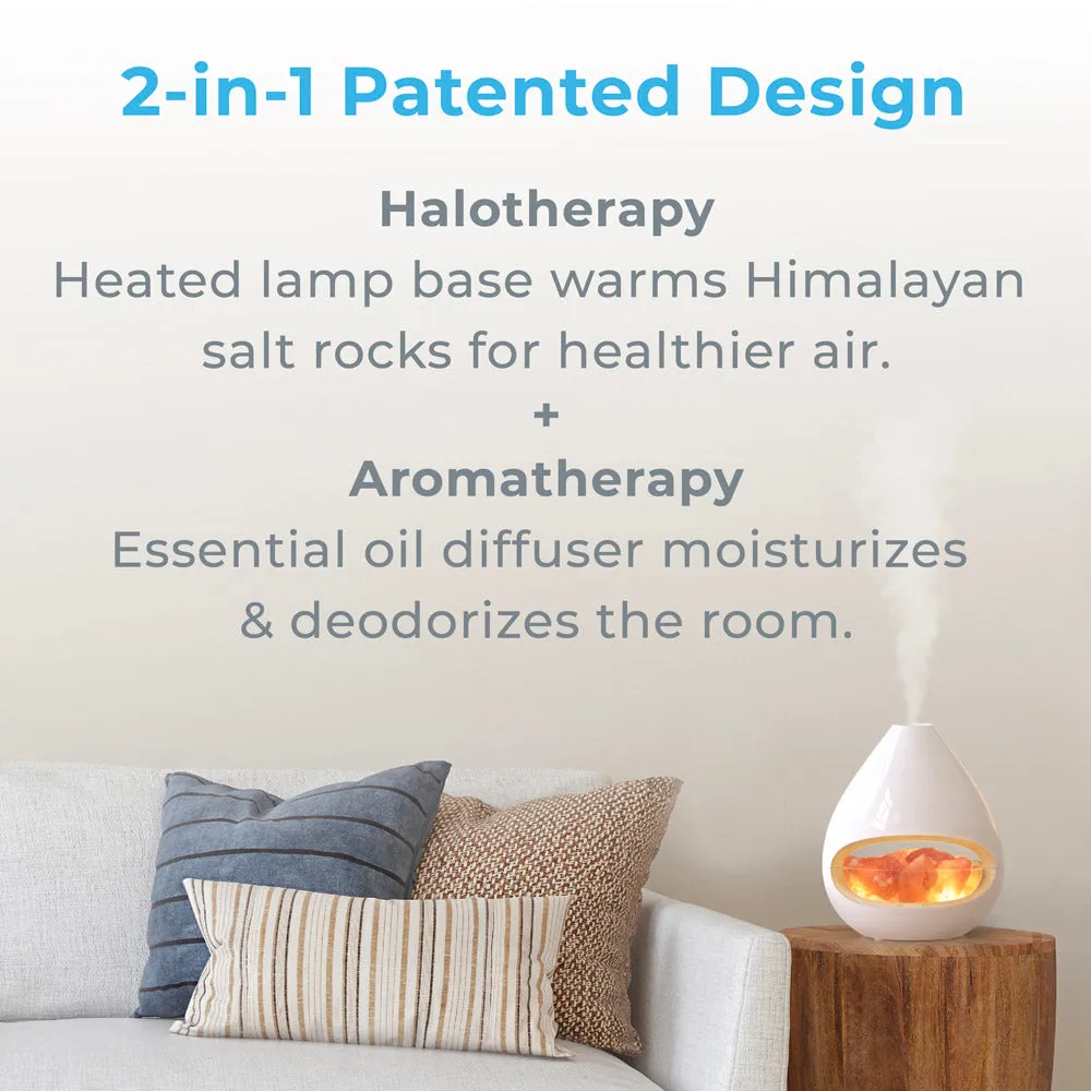 PureGlow™ Crystal Himalayan Salt Rock Lamp & Essential Oil Diffuser