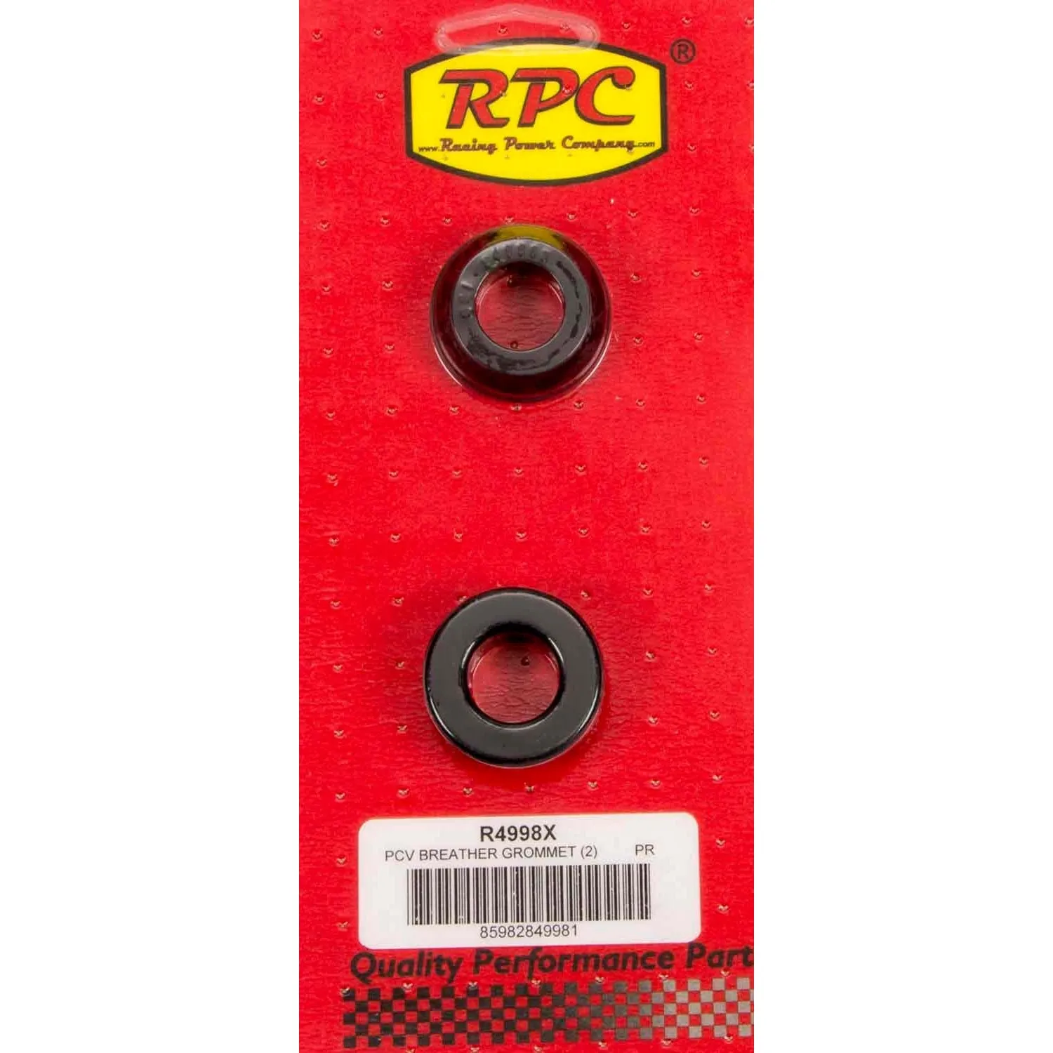 Racing Power PCV Grommet - 0.750 in ID - 1.250 in OD - Rubber - Black R4998X - Pair