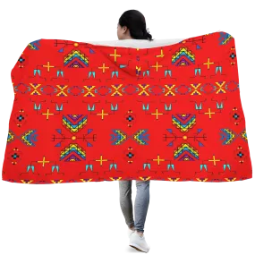 Rainy Chief Rainbow Red Hooded Blanket