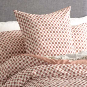 Renee Taylor 300 Thread Count Cotton Reversible Chessboard Cedar European Pillowcase