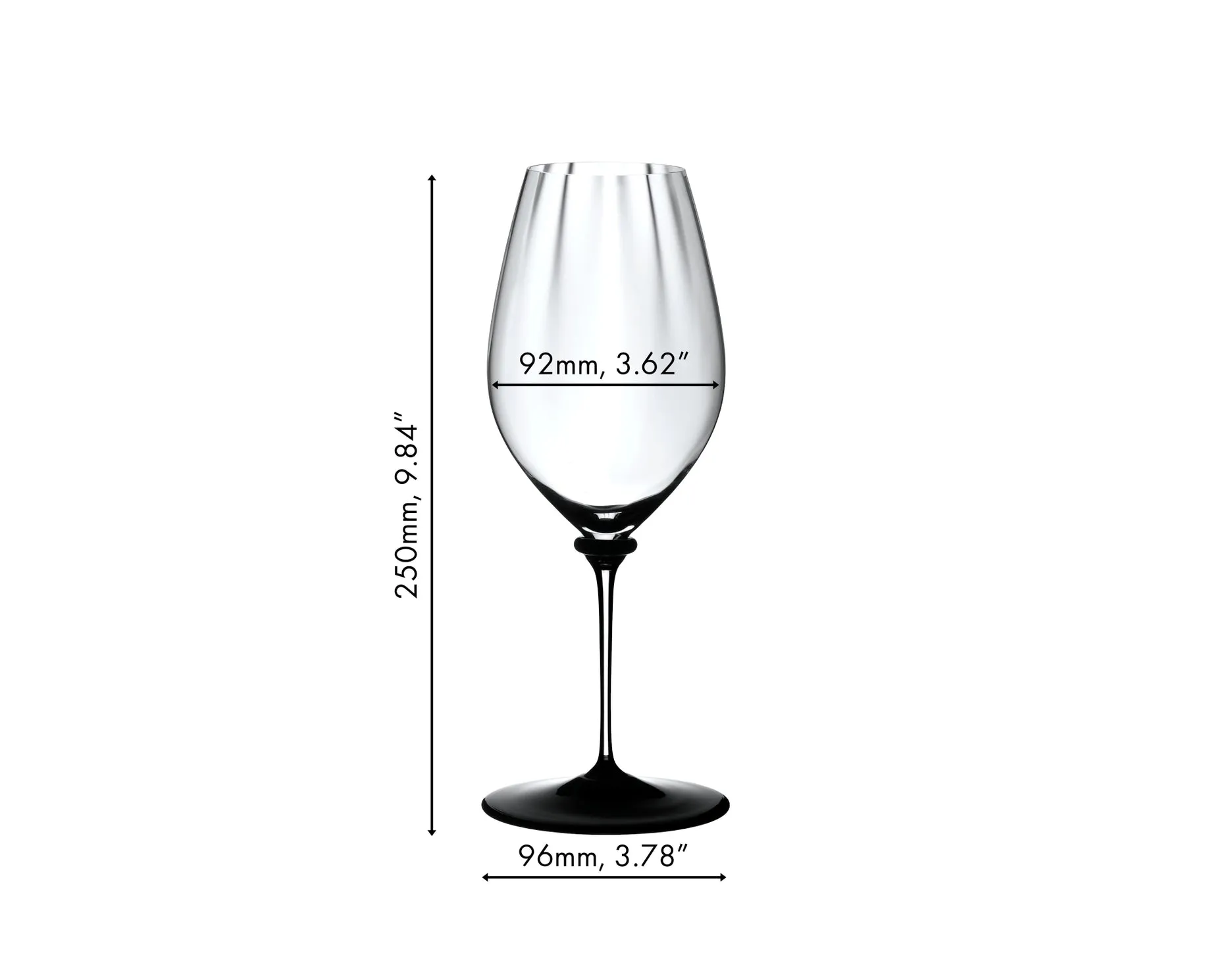 Riedel 2-Piece Fatto A Mano Performance Riesling Wine Glass with Black Base, 22 Oz