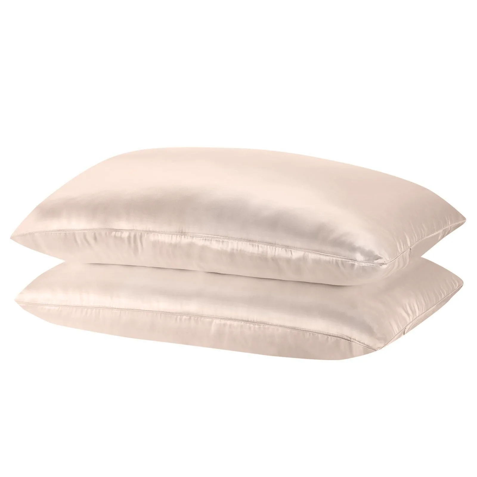 Royal Comfort Mulberry Soft Silk Hypoallergenic Pillowcase Twin Pack 51 x 76cm - Champagne Pink