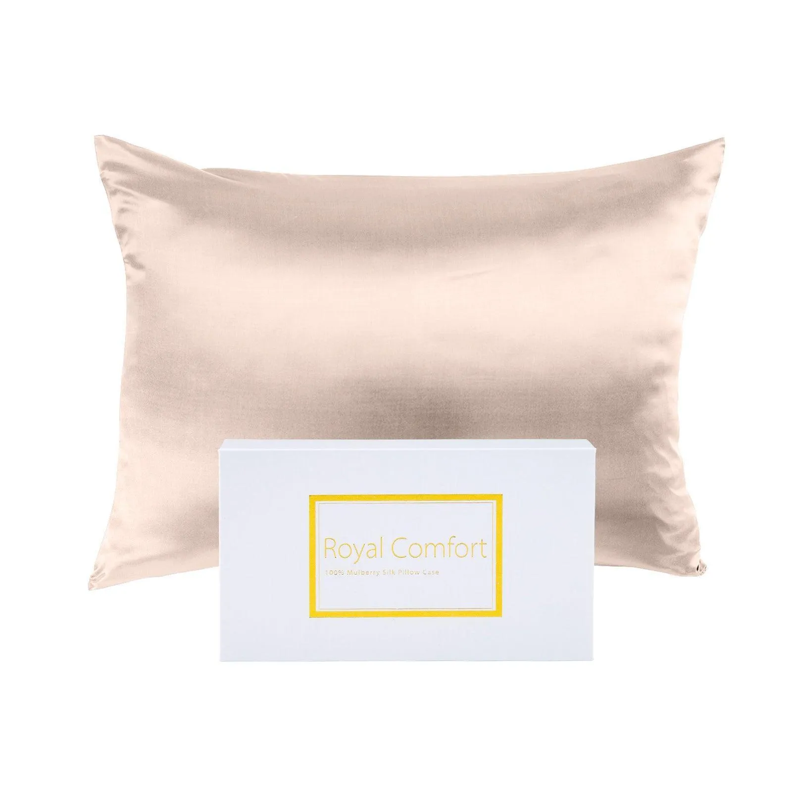 Royal Comfort Mulberry Soft Silk Hypoallergenic Pillowcase Twin Pack 51 x 76cm - Champagne Pink