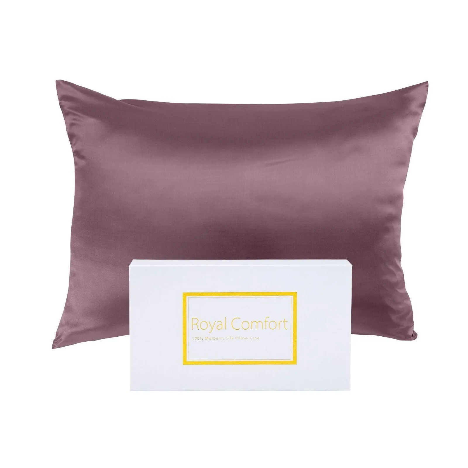 Royal Comfort Mulberry Soft Silk Hypoallergenic Pillowcase Twin Pack 51 x 76cm - Malaga Wine