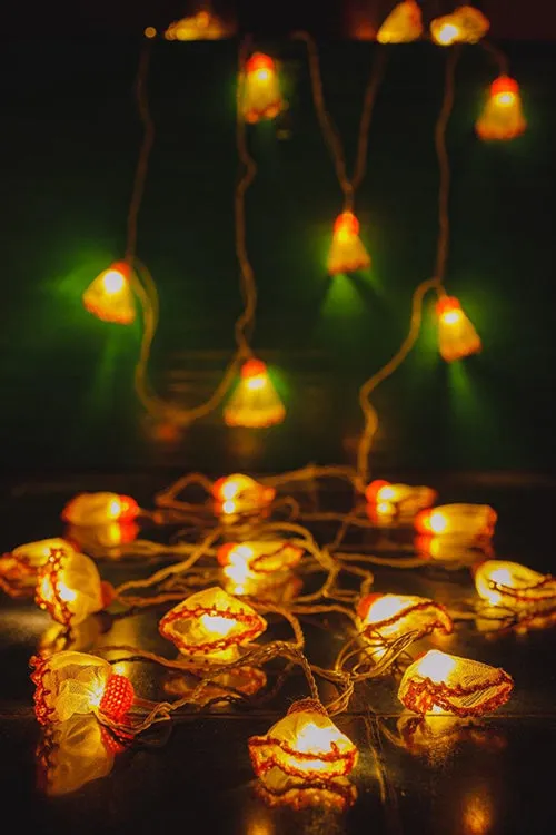 Samoolam Handmade Home Decor LED String Lights ~ Orange Frock