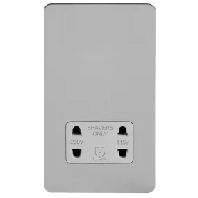 Shaver Socket Dual Voltage Brushed Chrome