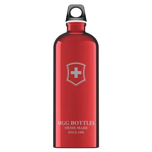 Sigg Water Bottle - Swiss Emblem - Red - Case Of 6 - 1 Liter