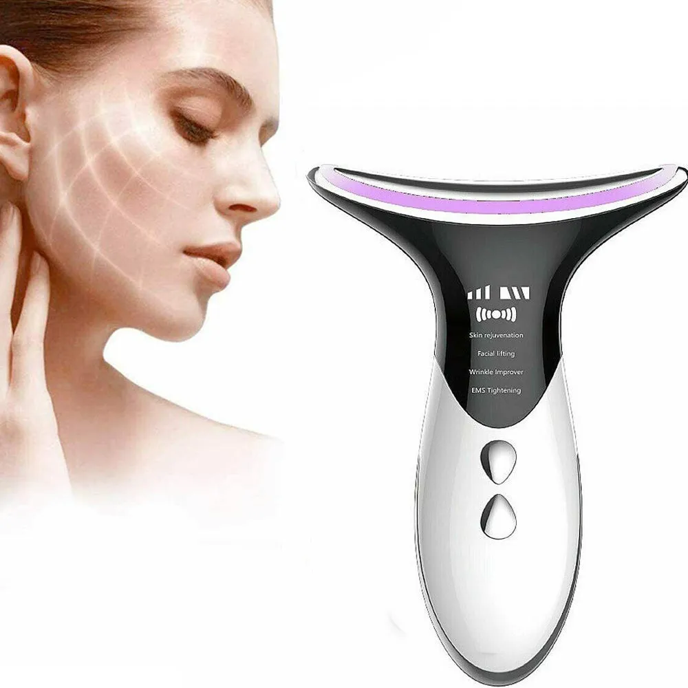 Skin Rejuvenation EMS LED Photon Therapy Neck Massager- USB Charging